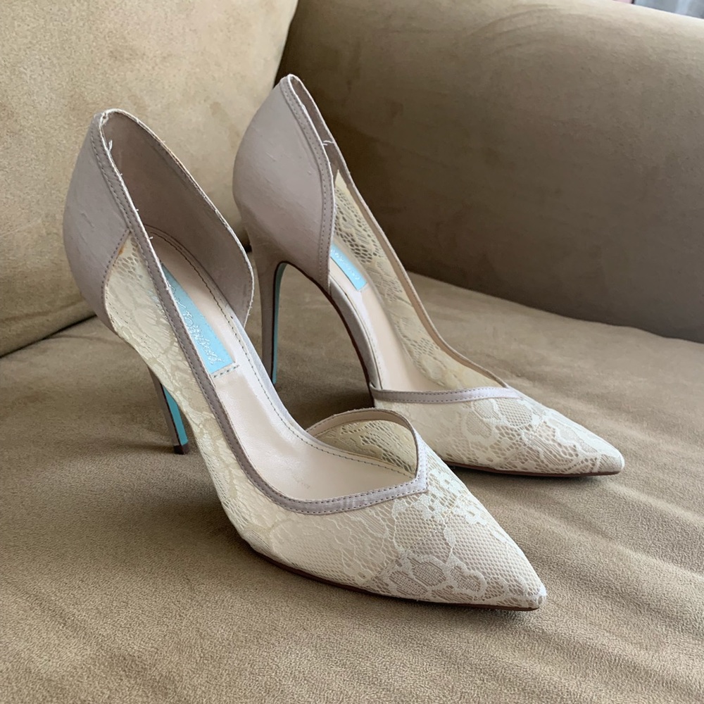 Blue by Betsey Johnson bridal heels